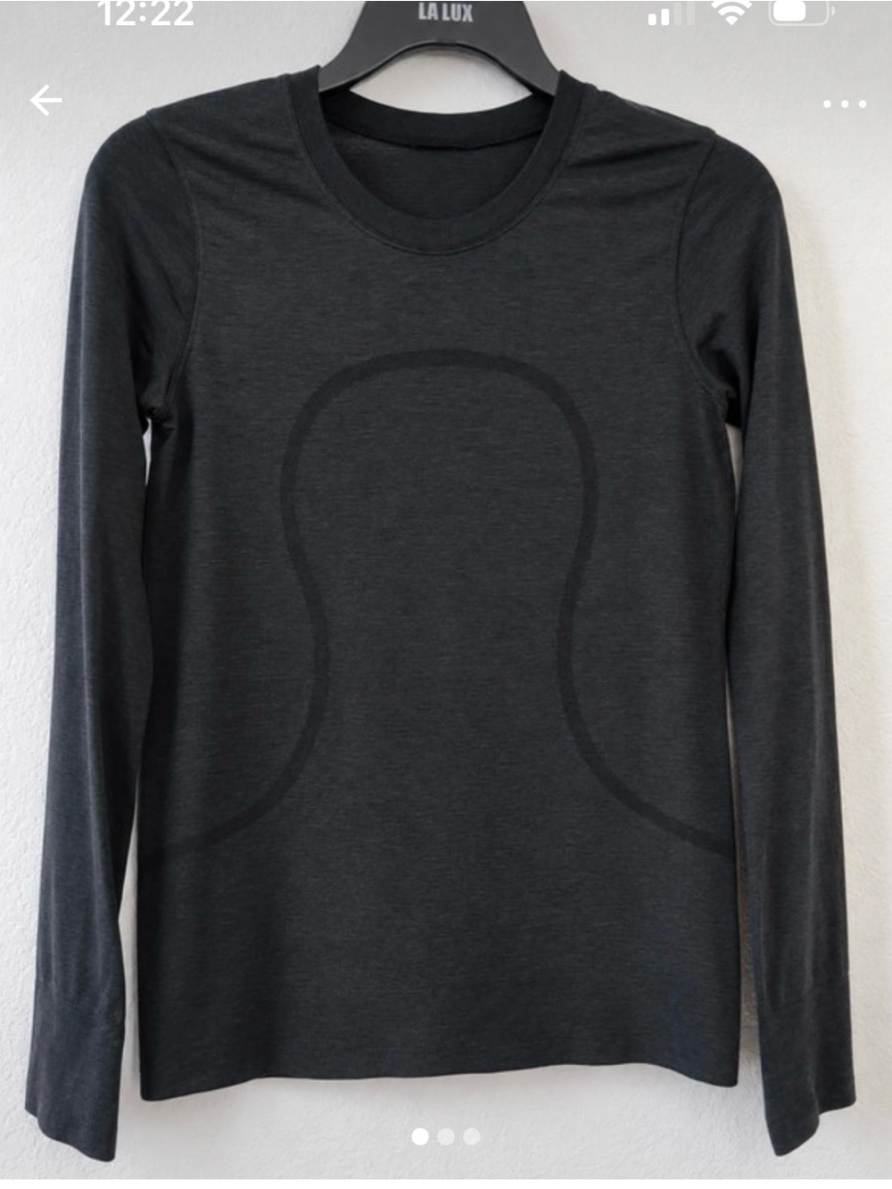 lululemon athletica Black Long-Sleeve Crew Tee with Tonal Contour